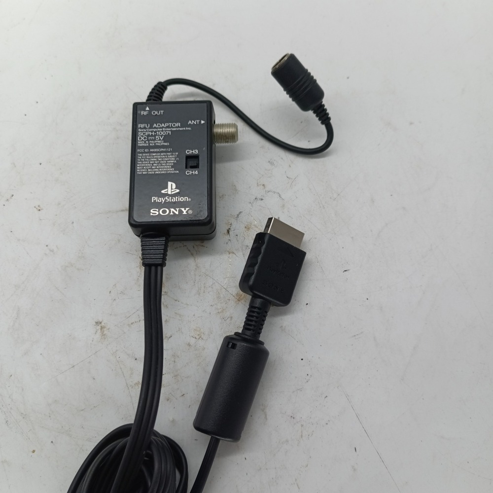 Sony PlayStation RFU Adaptor SCPH-10071 RF Switch Cable for PS1 PS2 OEM Black